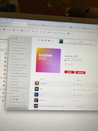 a computer screen showing a playlist on a computer